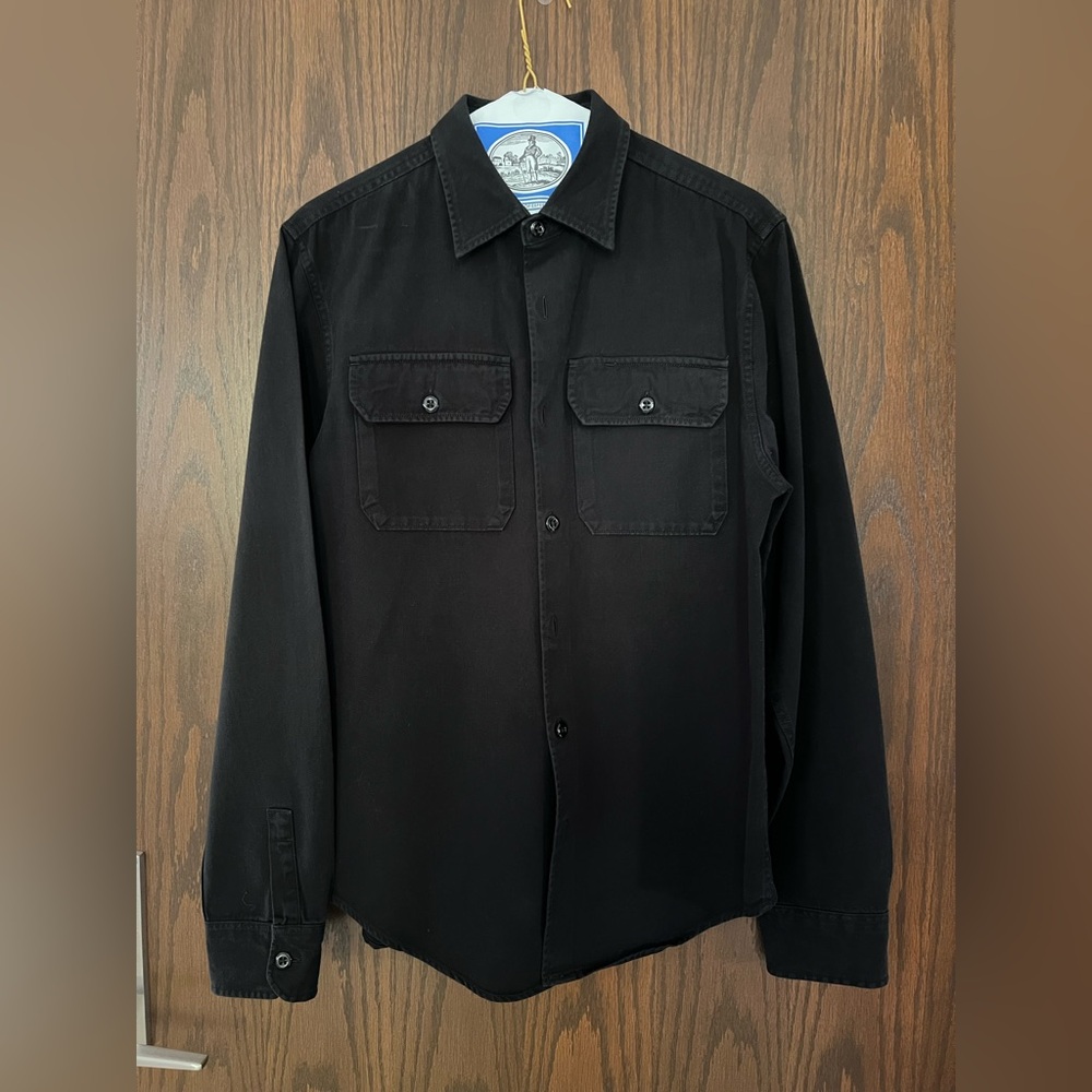 Todd Snyder Two Pocket Utility Shirt, Black, Size Small